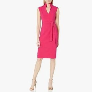 Black Halo Vibrant Pink Midi Dress